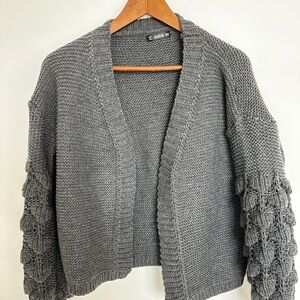 2 for $10 SHEIN Gray Textured Cardigan Sweater